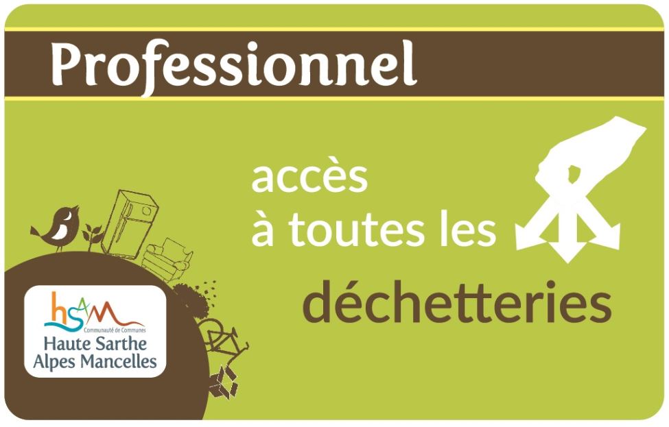 Carte d'accès déchetterie Professionnel